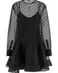 Ganni Ganni Black Organza Circle Collar Dress