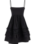 Ganni Ganni Black Mini Frill Dress