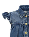 Ganni Ganni Denim Ruffle Top