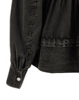 Ganni Ganni Black Washed Frill Blouse