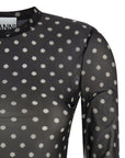 Ganni Ganni Printed Sheer Sweater