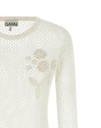 Ganni Ganni Pointelle Cotton Sweater