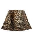 Ganni Ganni Leopard Duchesse Nylon Mini Frill Skirt