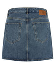 Ganni Ganni Denim And Lace Skirt