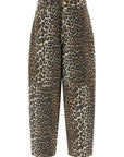 Ganni Ganni Leopard Printed Stary Jeans