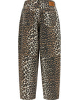 Ganni Ganni Leopard Printed Stary Jeans