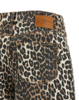 Ganni Ganni Leopard Printed Stary Jeans