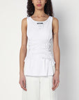 Moschino Moschino White tank top in cotton with laces