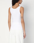 Moschino Moschino White tank top in cotton with laces