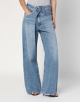 Agolde AGOLDE Wide blue Vana Fold jeans with washed effect