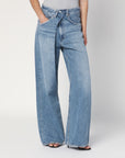 Agolde AGOLDE Wide blue Vana Fold jeans with washed effect