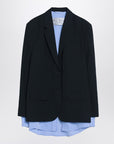 Acne Studios Acne Studios Navy blue single-breasted jacket with shirt detail