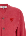 Comme Des Garçons Play Comme Des Garçons Play Double Red Emblem Cardigan