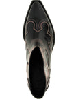 Ganni Ganni Low Shaft Embroidered Western Ankle Boots