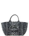 Ganni Ganni Leopard Sequin Xxl Tote Shopping Bag
