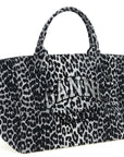 Ganni Ganni Leopard Sequin Xxl Tote Shopping Bag