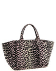 Ganni Ganni Leopard Sequin Xxl Tote Shopping Bag