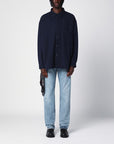 Destin Destin Dark blue wool and cashmere overshirt