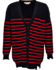 Marni Marni Destroyed Effect Striped Cardigan