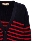 Marni Marni Destroyed Effect Striped Cardigan