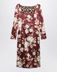 Dolce & Gabbana Dolce & Gabbana Dolce&Gabbana Burgundy satin dress with floral print