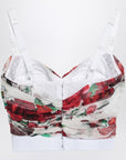 Dolce & Gabbana Dolce & Gabbana Dolce&Gabbana Bustier top in marquisette and chiffon with Rose print