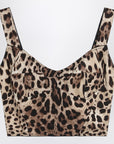 Dolce & Gabbana Dolce & Gabbana Dolce&Gabbana Charmeuse bustier with leopard print
