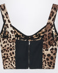 Dolce & Gabbana Dolce & Gabbana Dolce&Gabbana Charmeuse bustier with leopard print