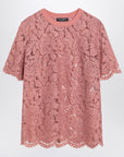 Dolce & Gabbana Dolce & Gabbana Dolce&Gabbana Pink lace T-shirt