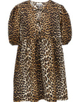 Ganni Ganni Leopard Poplin Dress