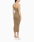 Alessandra Rich Alessandra Rich Gold one-shoulder dress with rhinestones