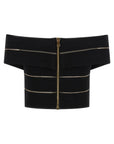 Balmain Balmain Off-the-shoulder Crop Top