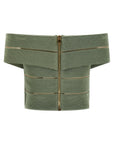 Balmain Balmain Off-the-shoulder Crop Top