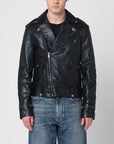 Golden Goose Golden Goose Black leather jacket with a glossy effect