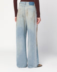 Golden Goose Golden Goose Wide light blue jeans, sand-wash distressed effect