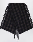 Destin Destin Brown check wool and cashmere shawl