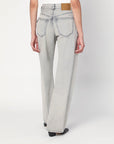 Haikure HAIKURE Wide pearl grey washed effect jeans