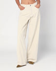 Haikure HAIKURE Wide ecru corduroy trousers