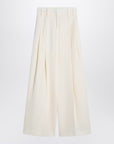 Jil Sander Jil Sander Wide cream trousers in silk blend