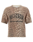 Ganni Ganni Leopard Wool Mix T-shirt