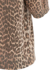 Ganni Ganni Leopard Wool Mix T-shirt