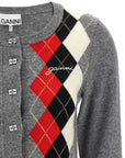 Ganni Ganni Grey Check Cardigan
