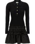 Ganni Ganni Melange Rib Knit Mini Dress