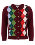 Ganni Ganni Burgundy Check Cardigan