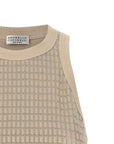 Brunello Cucinelli Brunello Cucinelli Dazzling Check Embroidery Top