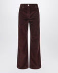 Brunello Cucinelli Brunello Cucinelli Wide-leg bordeaux velvet trousers