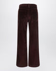 Brunello Cucinelli Brunello Cucinelli Wide-leg bordeaux velvet trousers