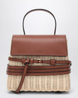 Moschino Moschino Tie Mie Bag in raffia and leather