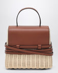 Moschino Moschino Tie Mie Bag in raffia and leather