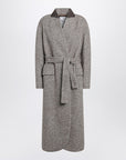 Brunello Cucinelli Brunello Cucinelli Brown mélange wool-blend coat with belt